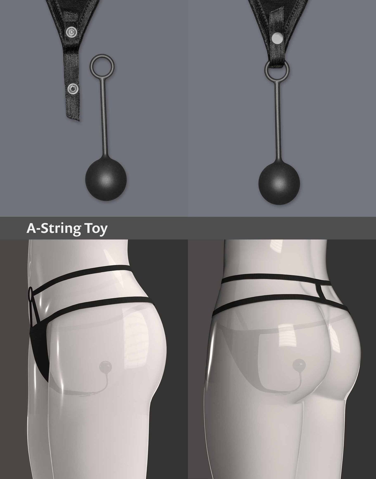 Close-up of the A-String Toy attached to the A-String Larissa by WILDYOU