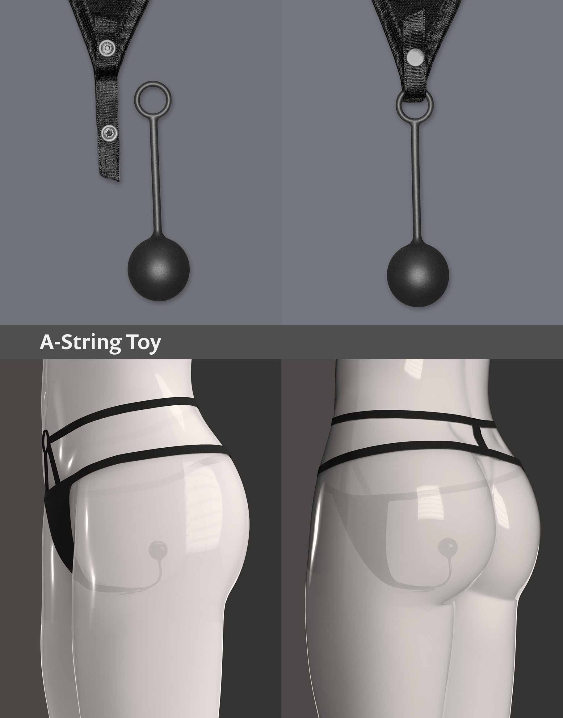 Close-up of the A-String Toy attached to the A-String Larissa by WILDYOU