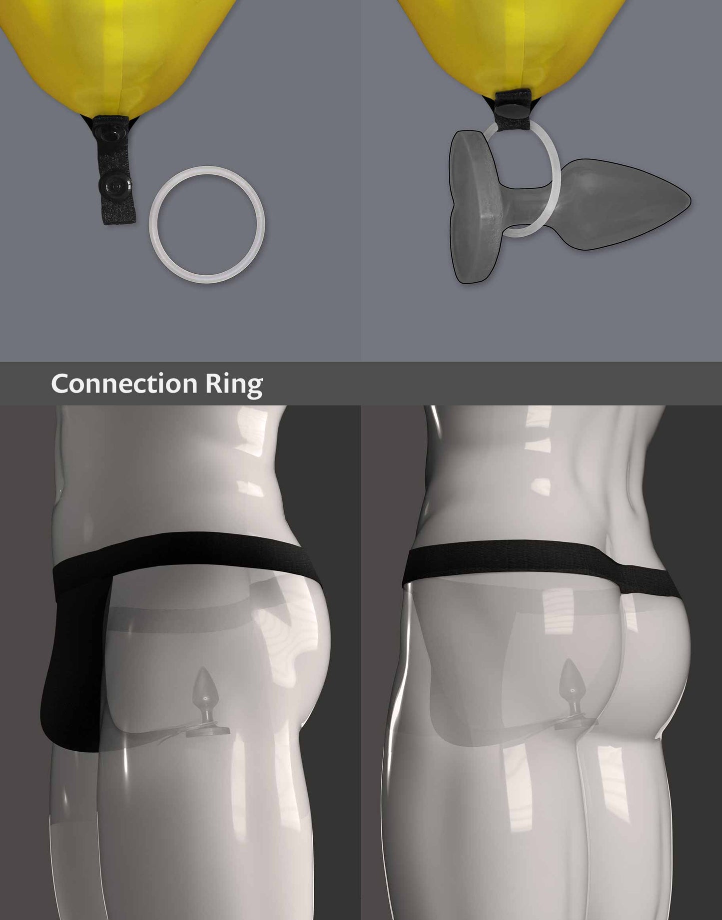 Close-up of the Connection Ring attached to the A-String Nick by WILDYOU