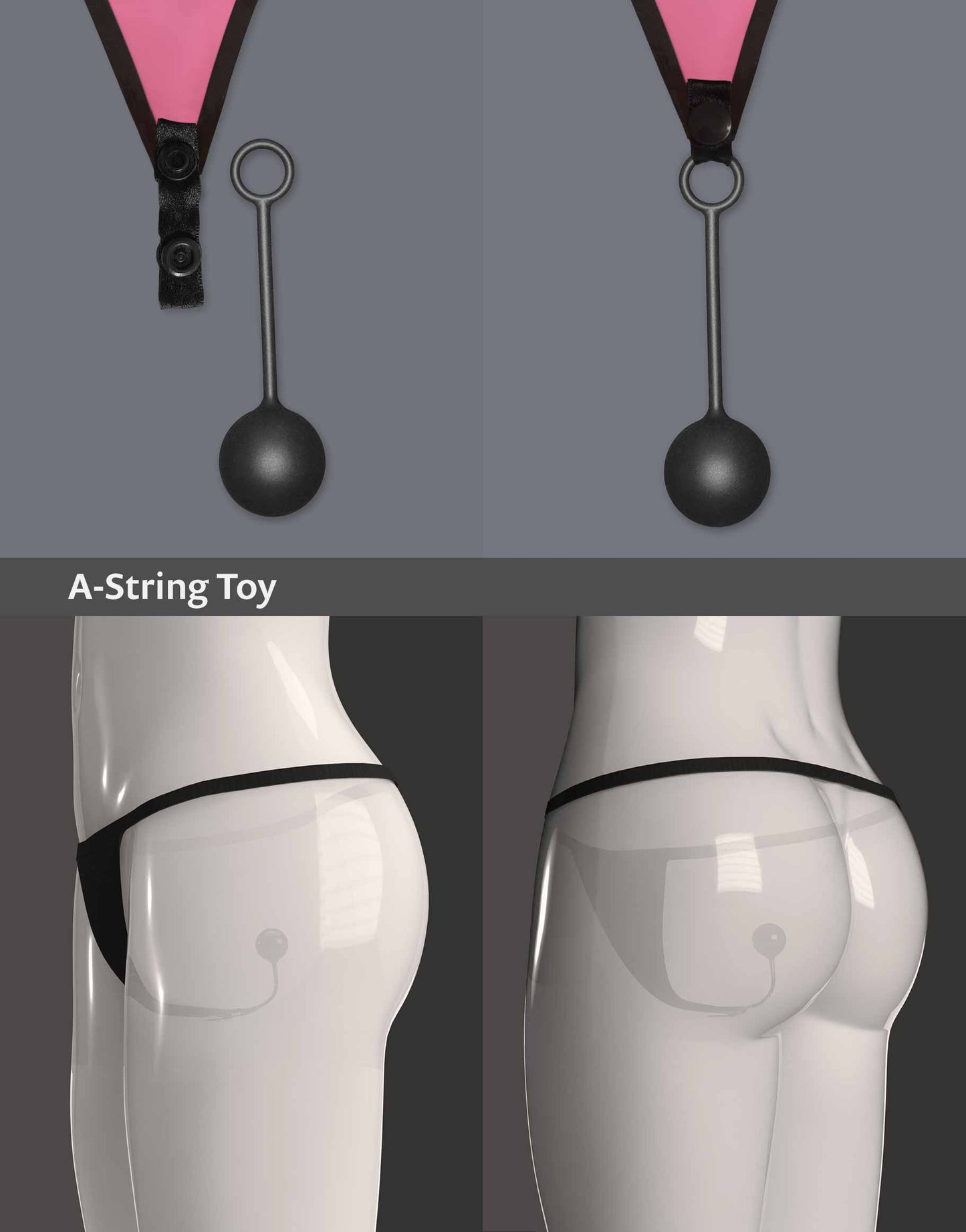 Close-up of the A-String Toy attached to the A-String Paula by WILDYOU