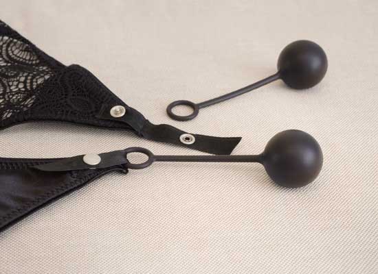 Close-up of the A-String Toy attached to the A-String by WILDYOU