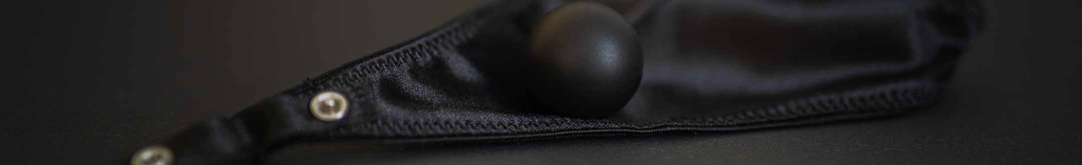 Detailed view of the A-String Toy - an anal ball - with the A-String by WILDYOU
