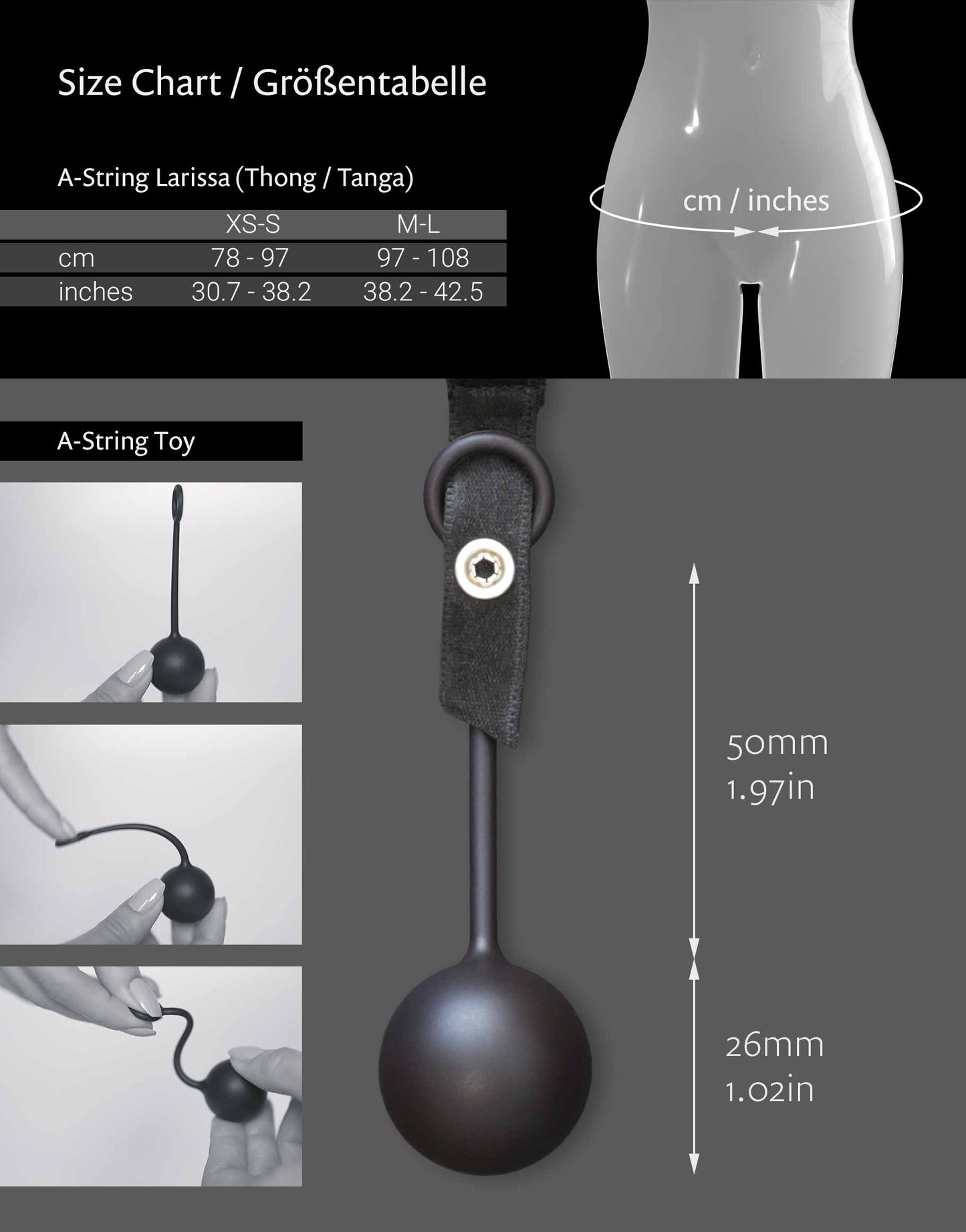 Size Chart for A-String Larissa by WILDYOU