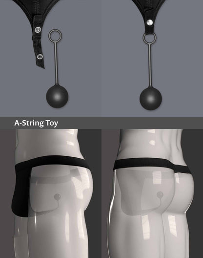 Close-up of the A-String Toy attached to the A-String Kay by WILDYOU