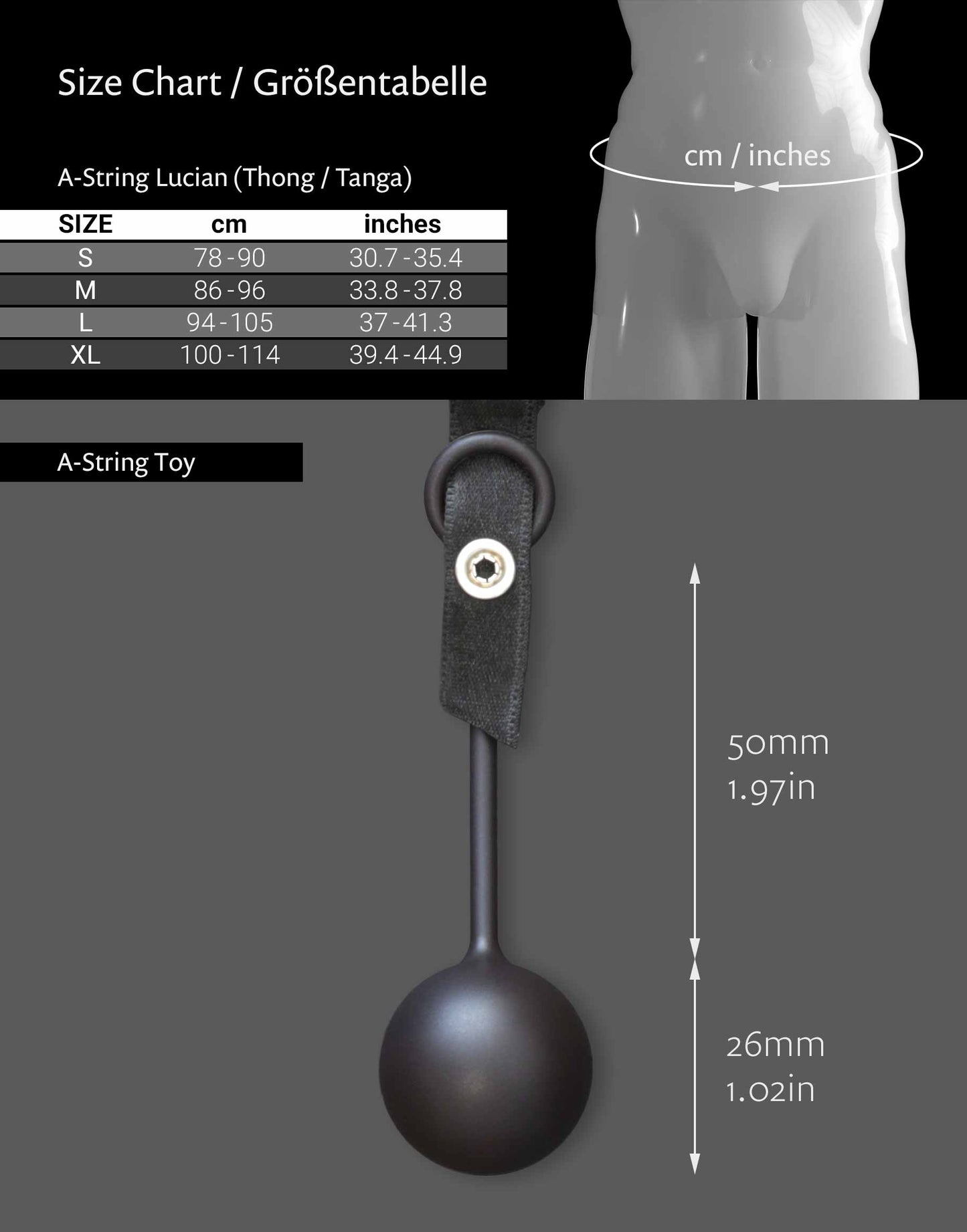 Size Chart for A-String Lucian by WILDYOU