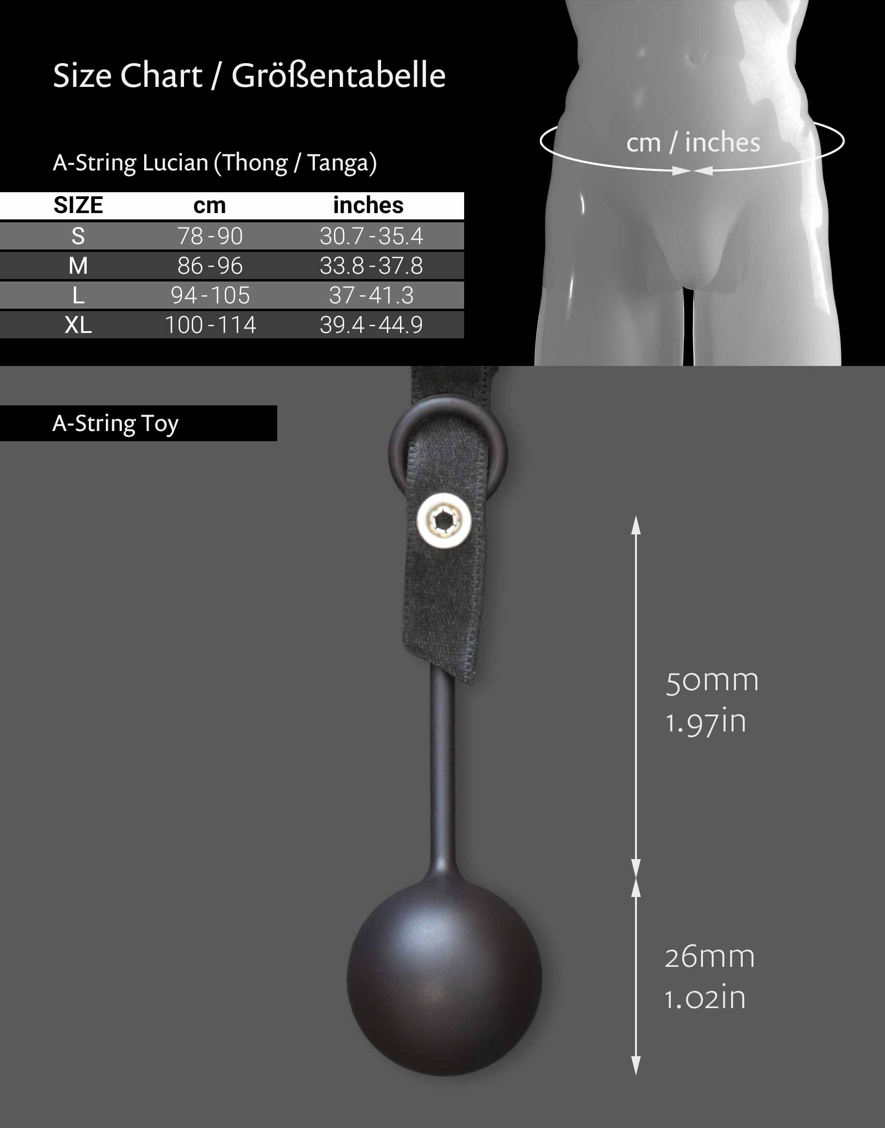 Size Chart for A-String Lucian by WILDYOU