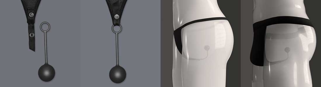 Close-up of the A-String Toy attached to the A-String by WILDYOU